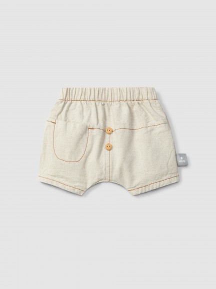 Organic style pull-up shorts with pocket Organic style pull-up shorts with pocket