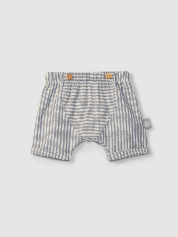 Pull-up shorts in striped fabric Pull-up shorts in striped fabric