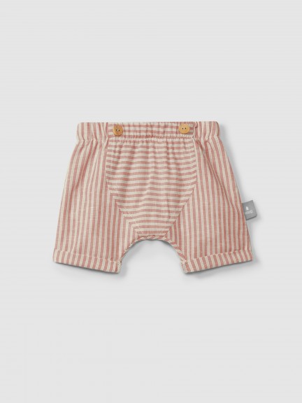 Pull-up shorts in striped fabric Pull-up shorts in striped fabric