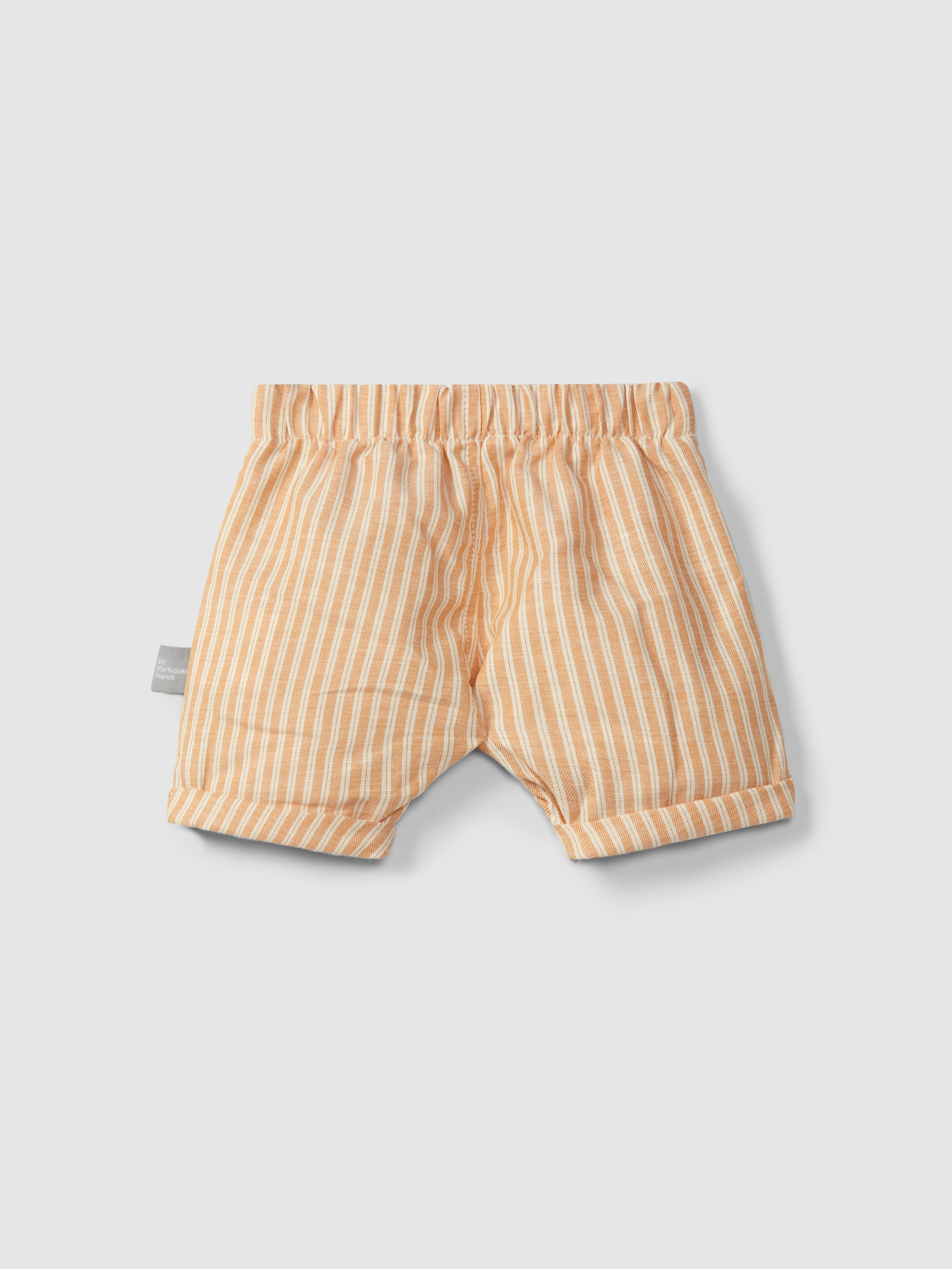 Pantalón corto pull-up en tejido a rayas