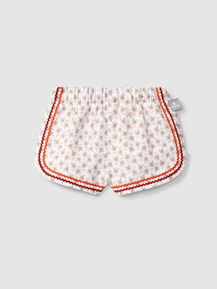 Floral pull-up shorts with rickrack detail Floral pull-up shorts with rickrack detail