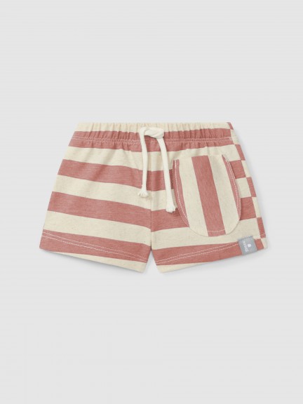 Pull-up shorts striped with pocket Pull-up shorts striped with pocket