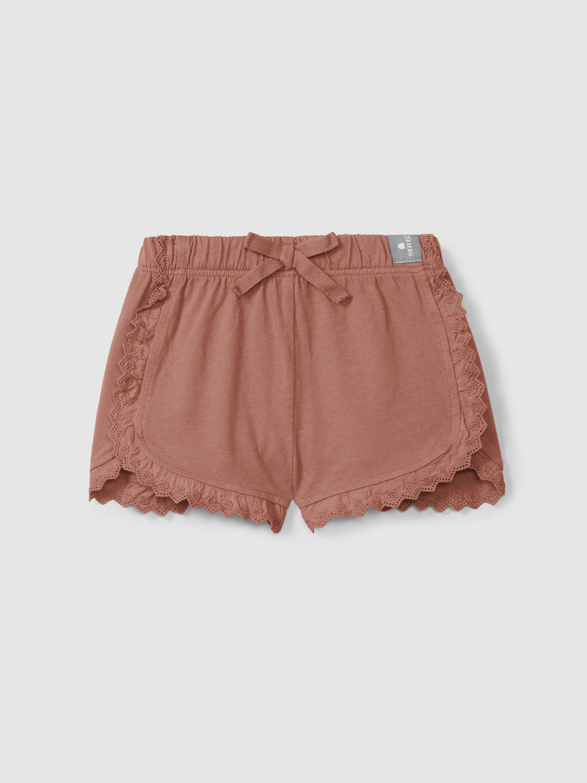 Calções pull-up em malha lisa com detalhes bordados