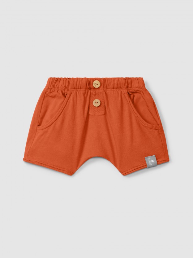 Pantalón corto en punto liso Pantalón corto en punto liso