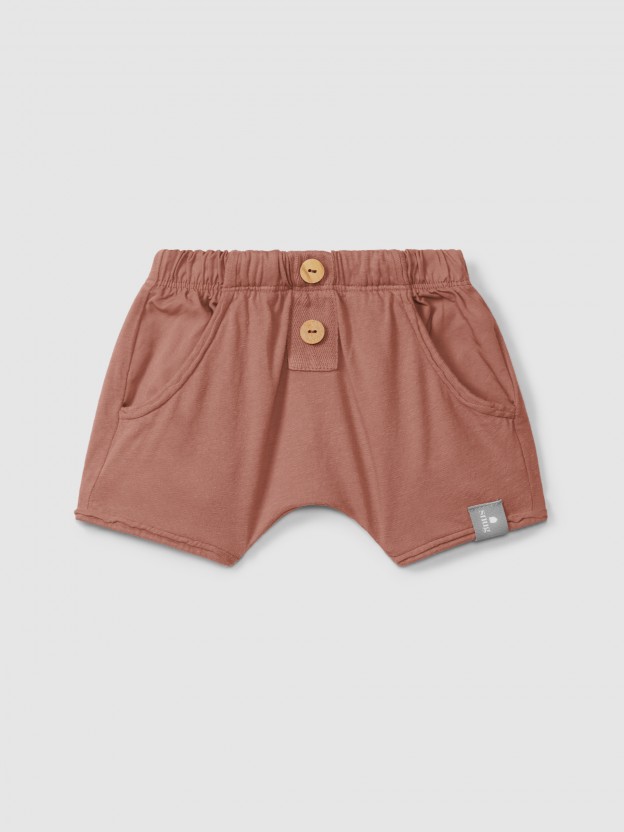 Pantalón corto en punto liso Pantalón corto en punto liso
