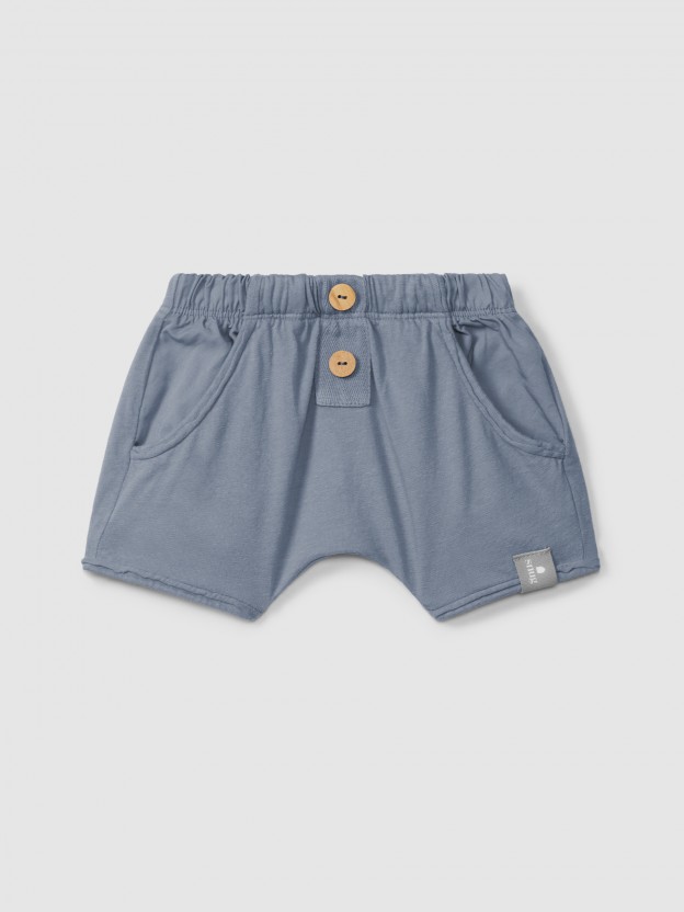 Pantalón corto en punto liso Pantalón corto en punto liso