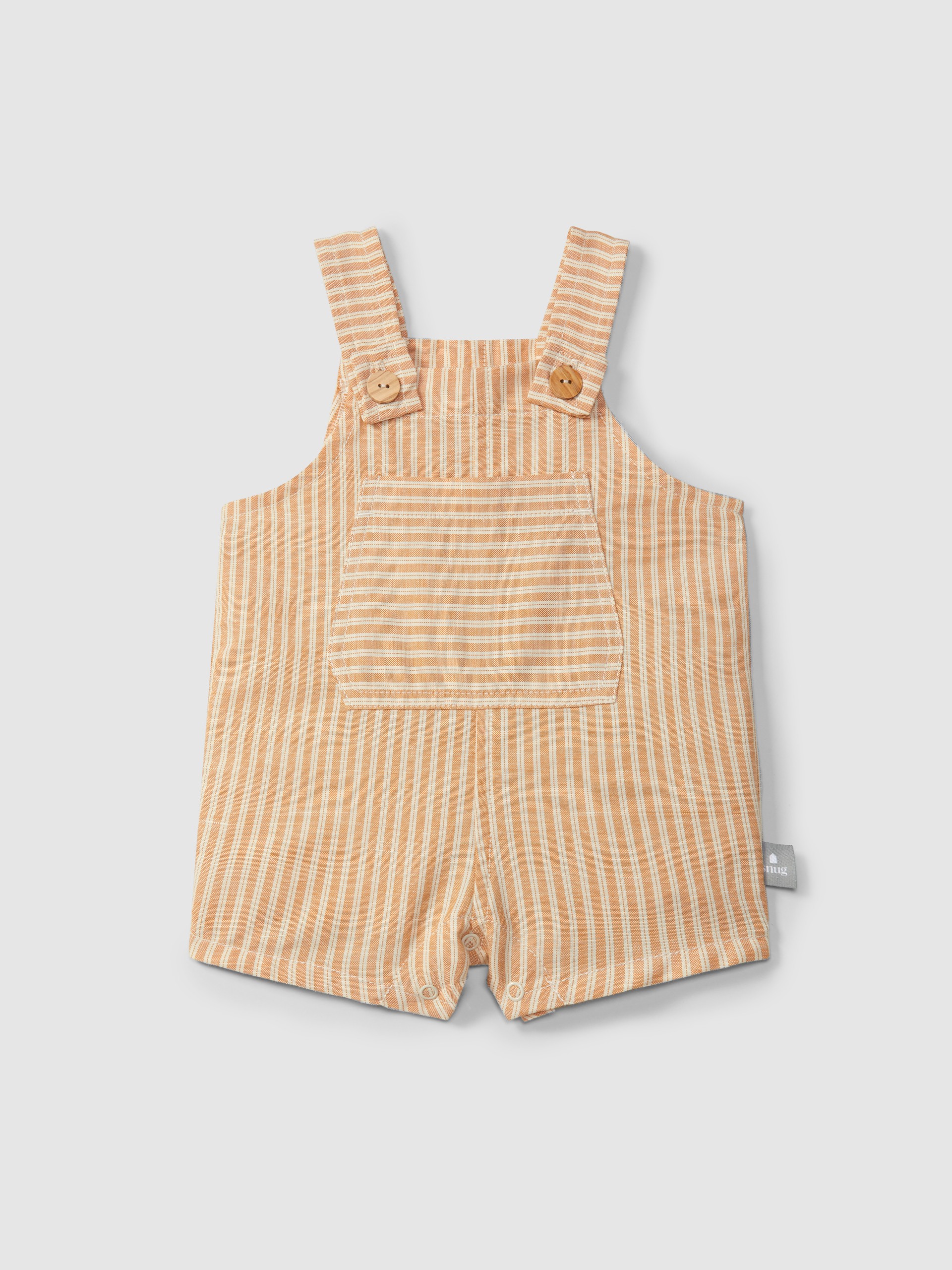 Short-salopette en tissu à rayures avec poche