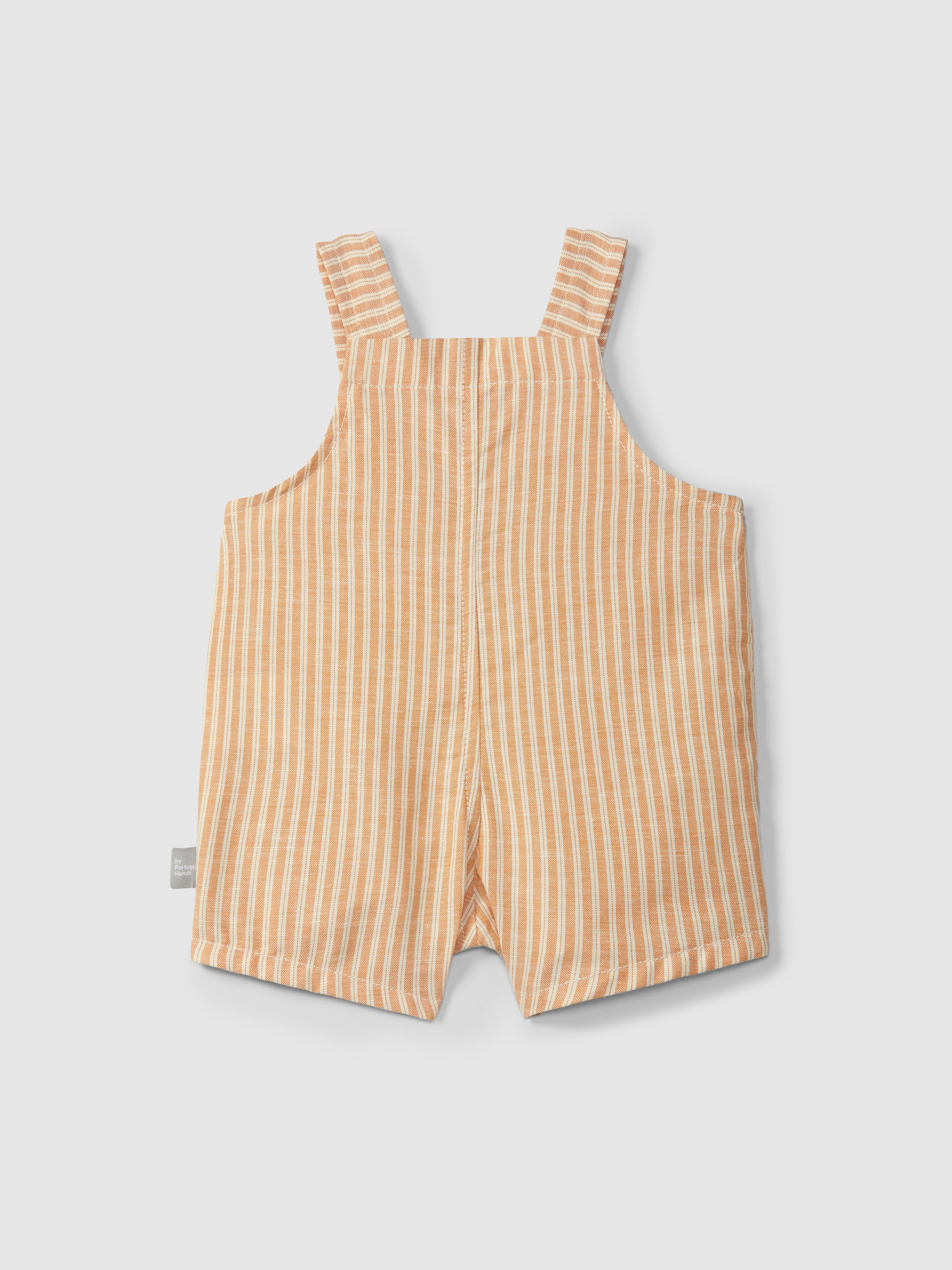 Short-salopette en tissu à rayures avec poche