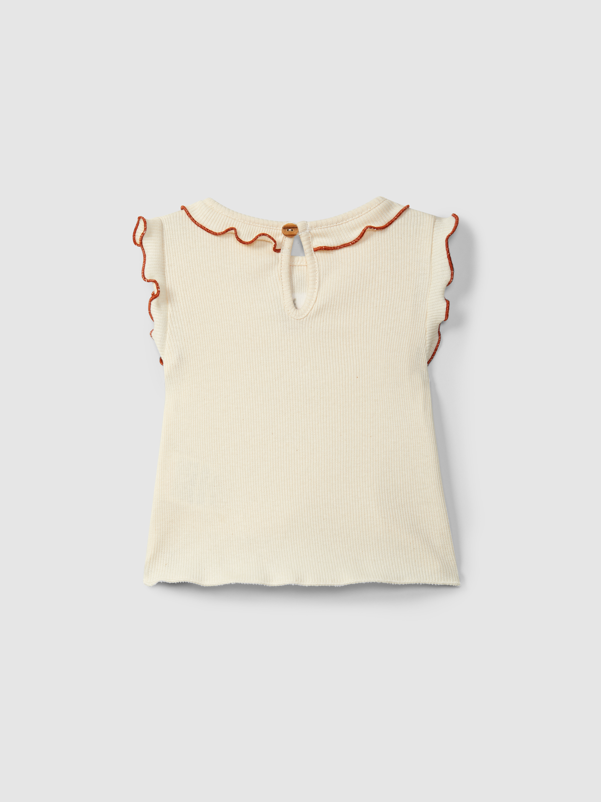 Singlet maille cannelée avec broderie