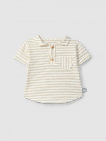 Striped polo shirt with pocket Striped polo shirt with pocket