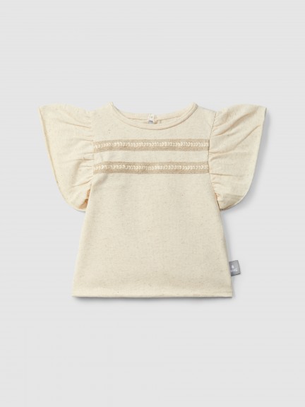 T-shirt avec d�tail de ruban tress�