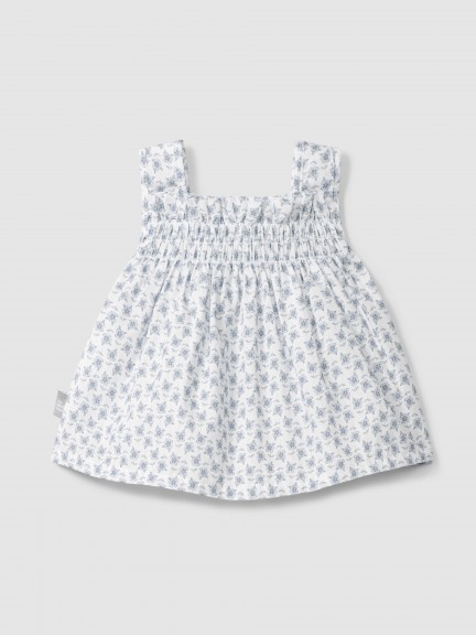 Blusa flores com detalhe de espiguilha Blusa flores com detalhe de espiguilha