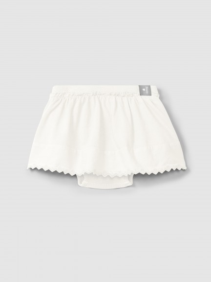 Jupe avec couvre-couches d�tail broderie anglaise