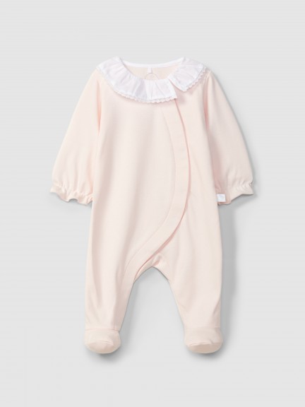 Babygrow � col � volant avec d�tail en dentelle