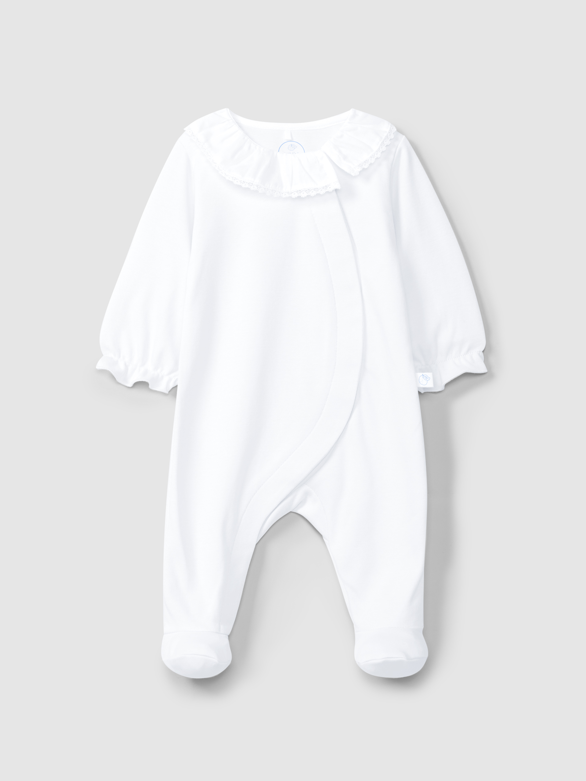 Babygrow ruffled collar with lace detail