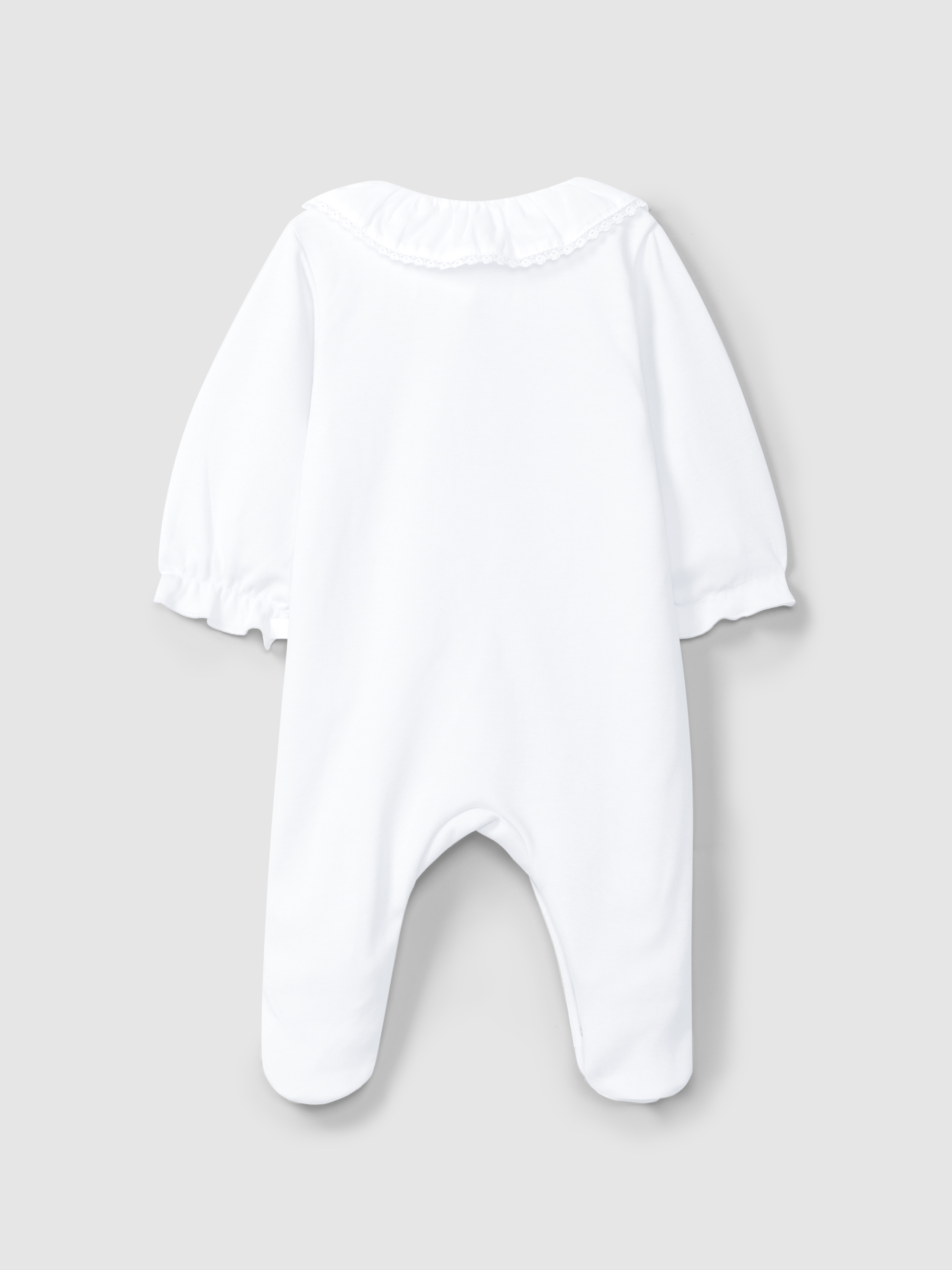 Babygrow ruffled collar with lace detail