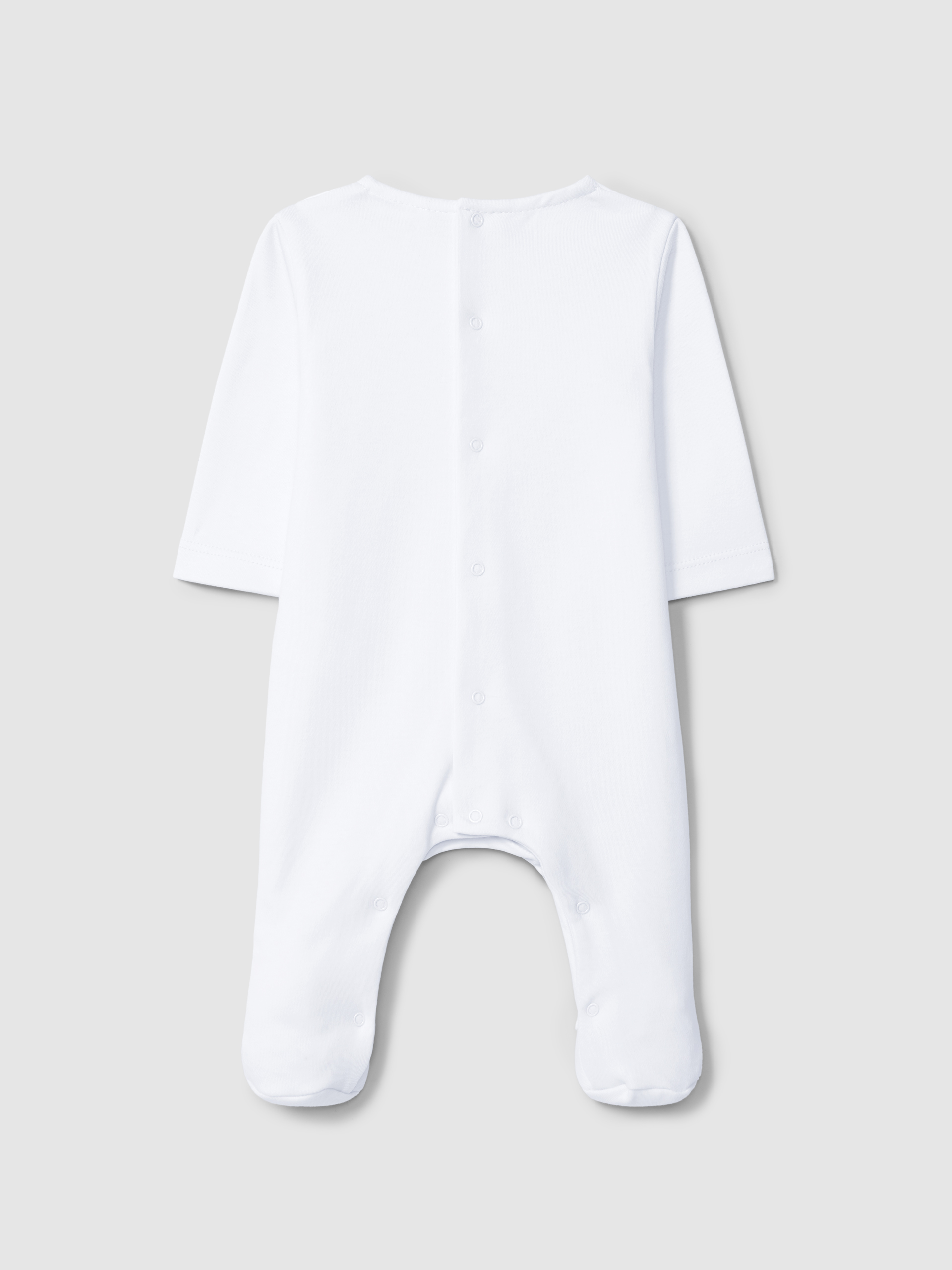 Babygrow à col rond détail jacquard à rayures