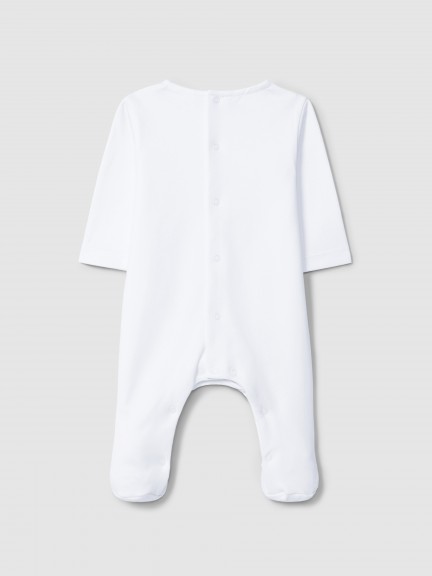 Babygrow striped jacquard detail without collar Babygrow striped jacquard detail without collar