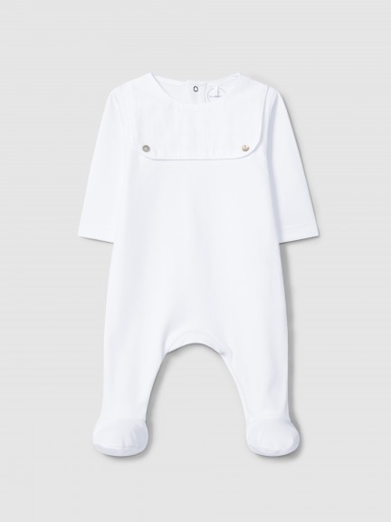 Babygrow striped jacquard detail without collar Babygrow striped jacquard detail without collar