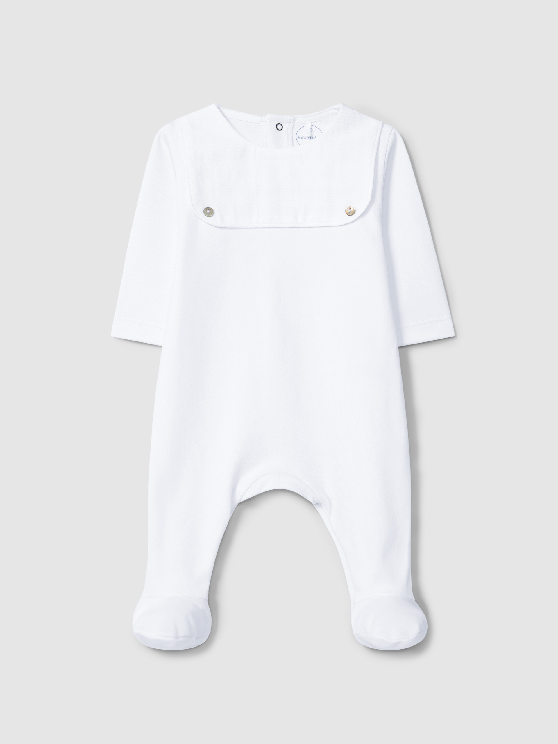 Babygrow à col rond détail jacquard à rayures