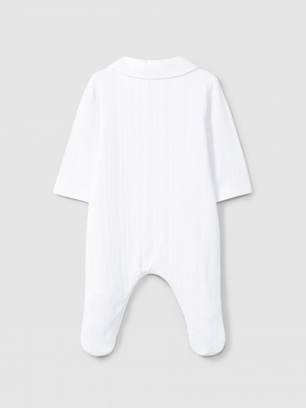 Pelele algodón orgánico con cuello redondo Pelele algodón orgánico con cuello redondo
