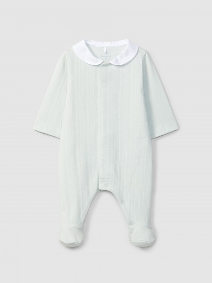 Pelele algodón orgánico con cuello redondo Pelele algodón orgánico con cuello redondo