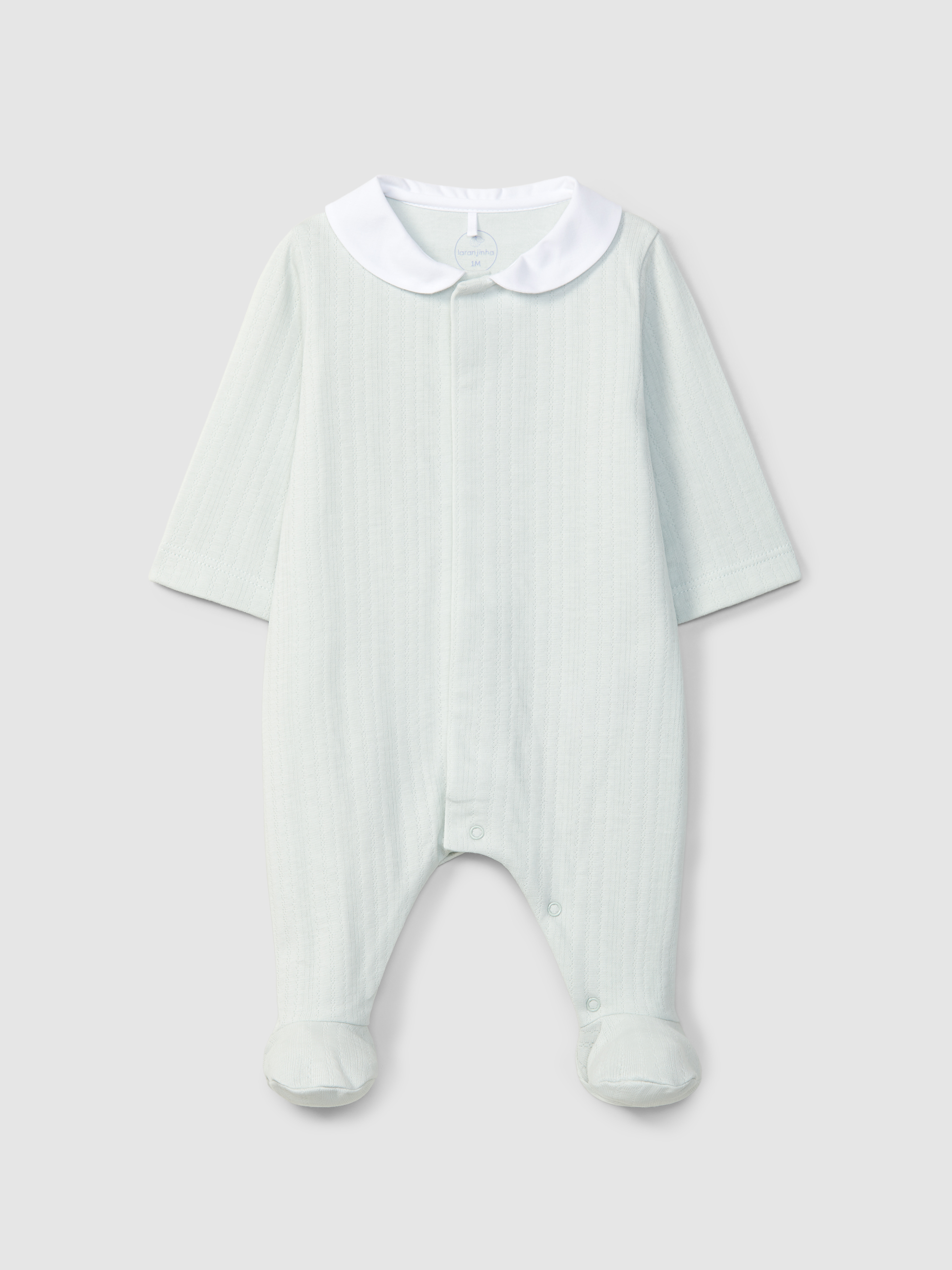 Organic cotton babygrow with round collar