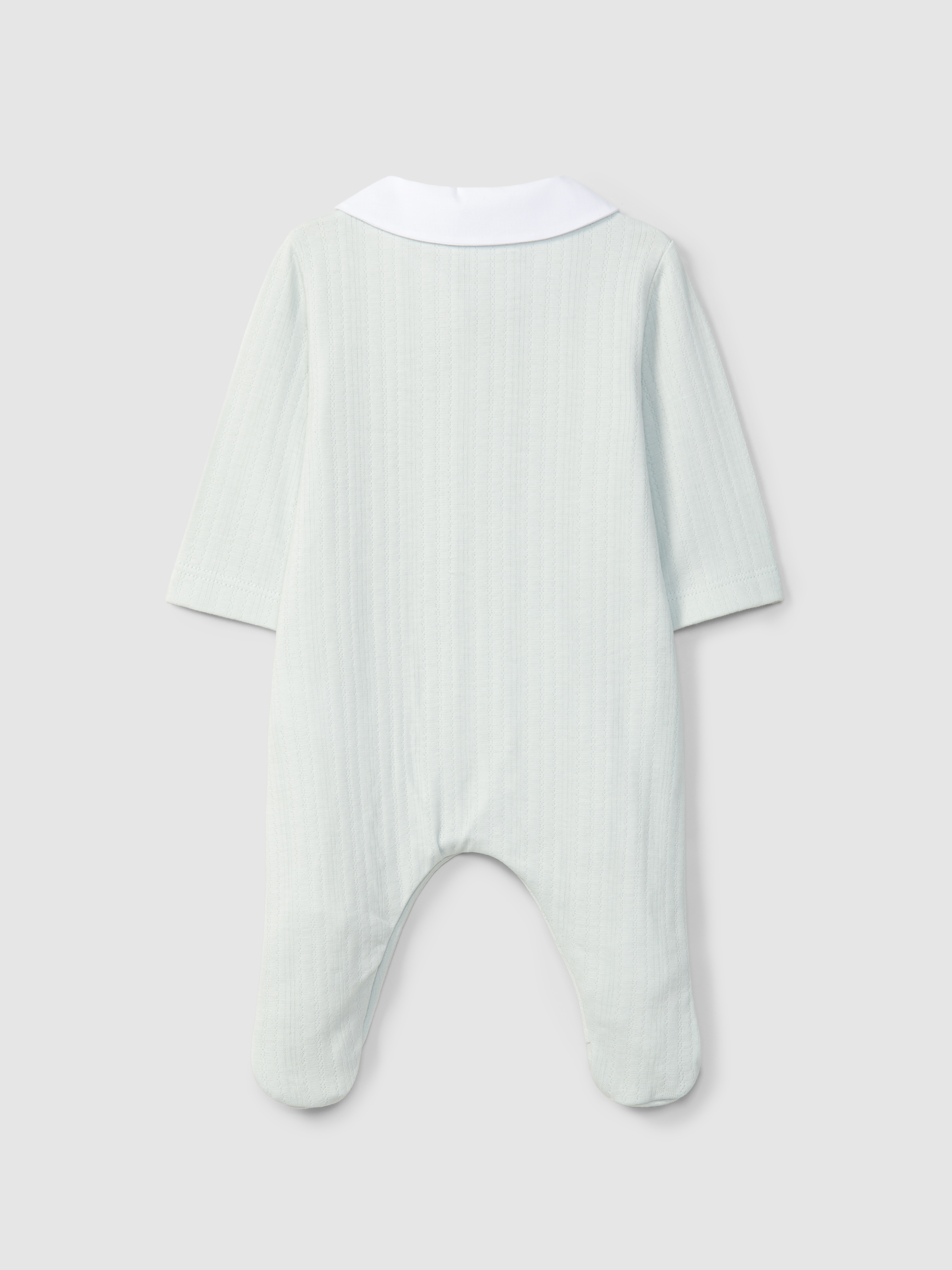 Organic cotton babygrow with round collar
