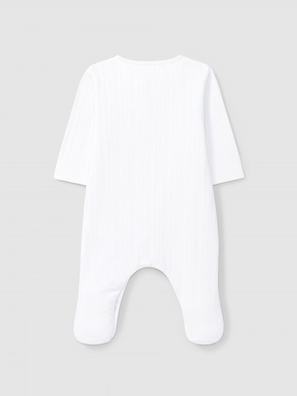 Babygrow in organic cotton with embroidered detail Babygrow in organic cotton with embroidered detail