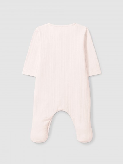 Babygrow in organic cotton with embroidered detail Babygrow in organic cotton with embroidered detail