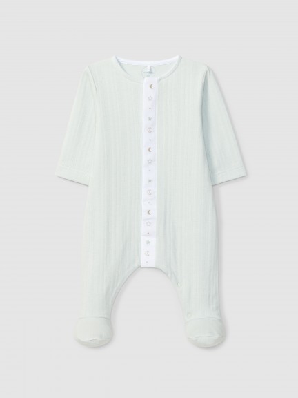 Babygrow coton biologique avec détail de broderie Babygrow coton biologique avec détail de broderie