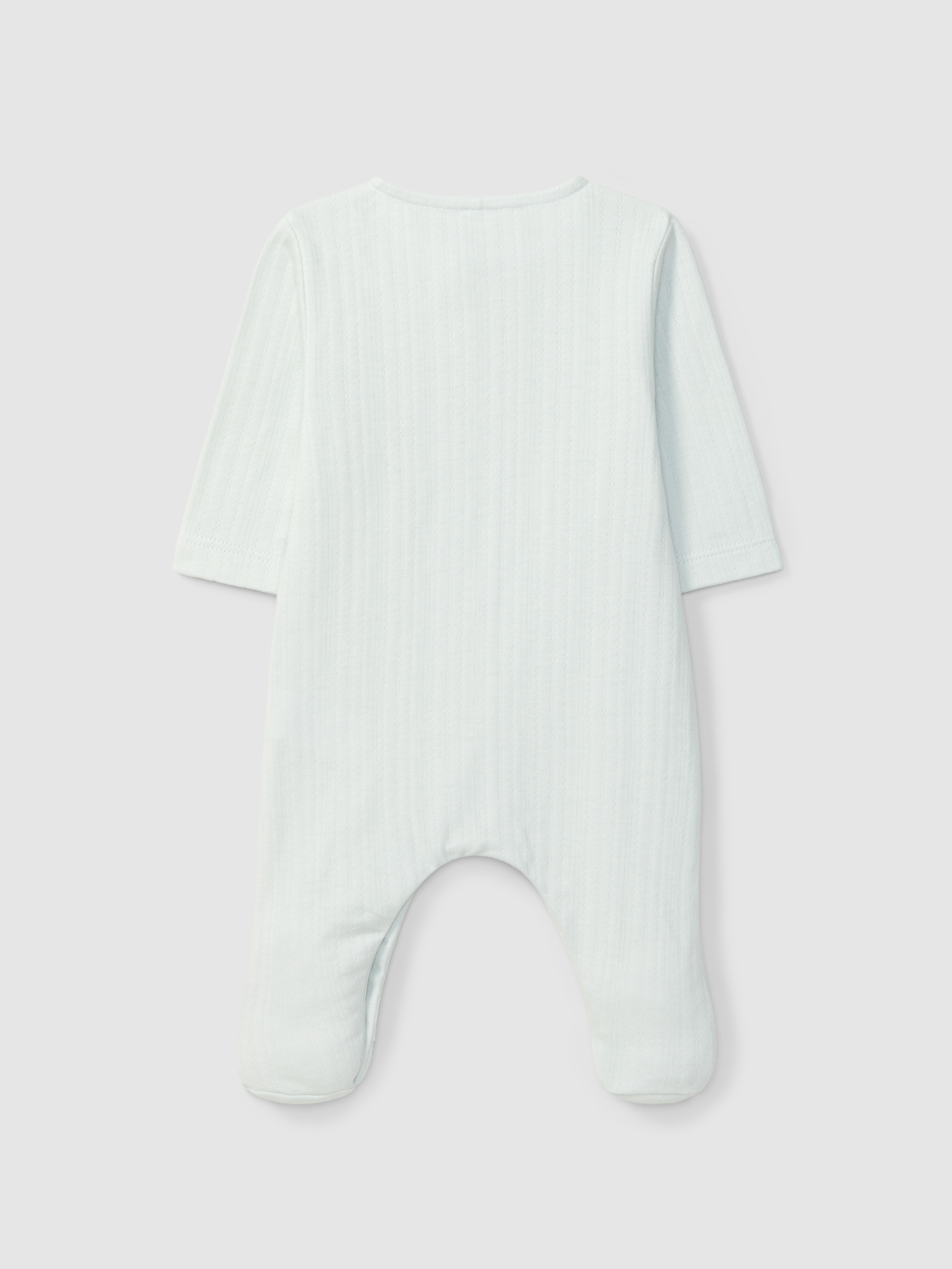 Babygrow algodão orgânico com detalhe de bordado