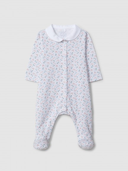 Babygrow � fleurs � col claudine