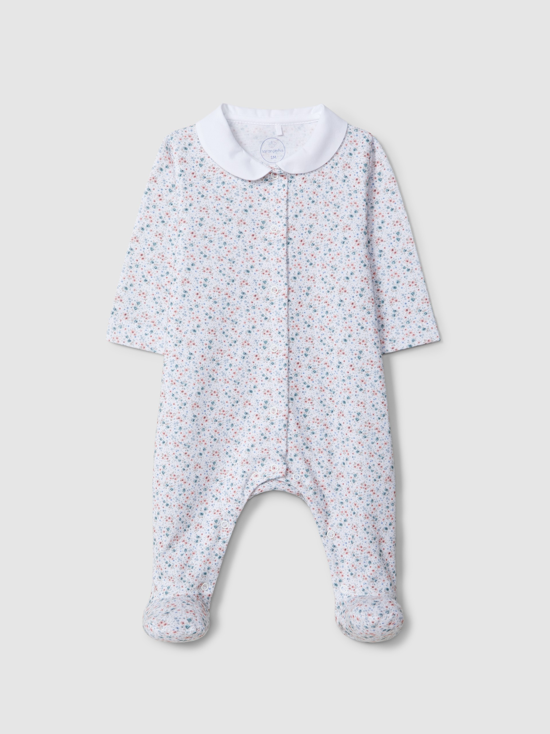 Babygrow flores com gola redonda