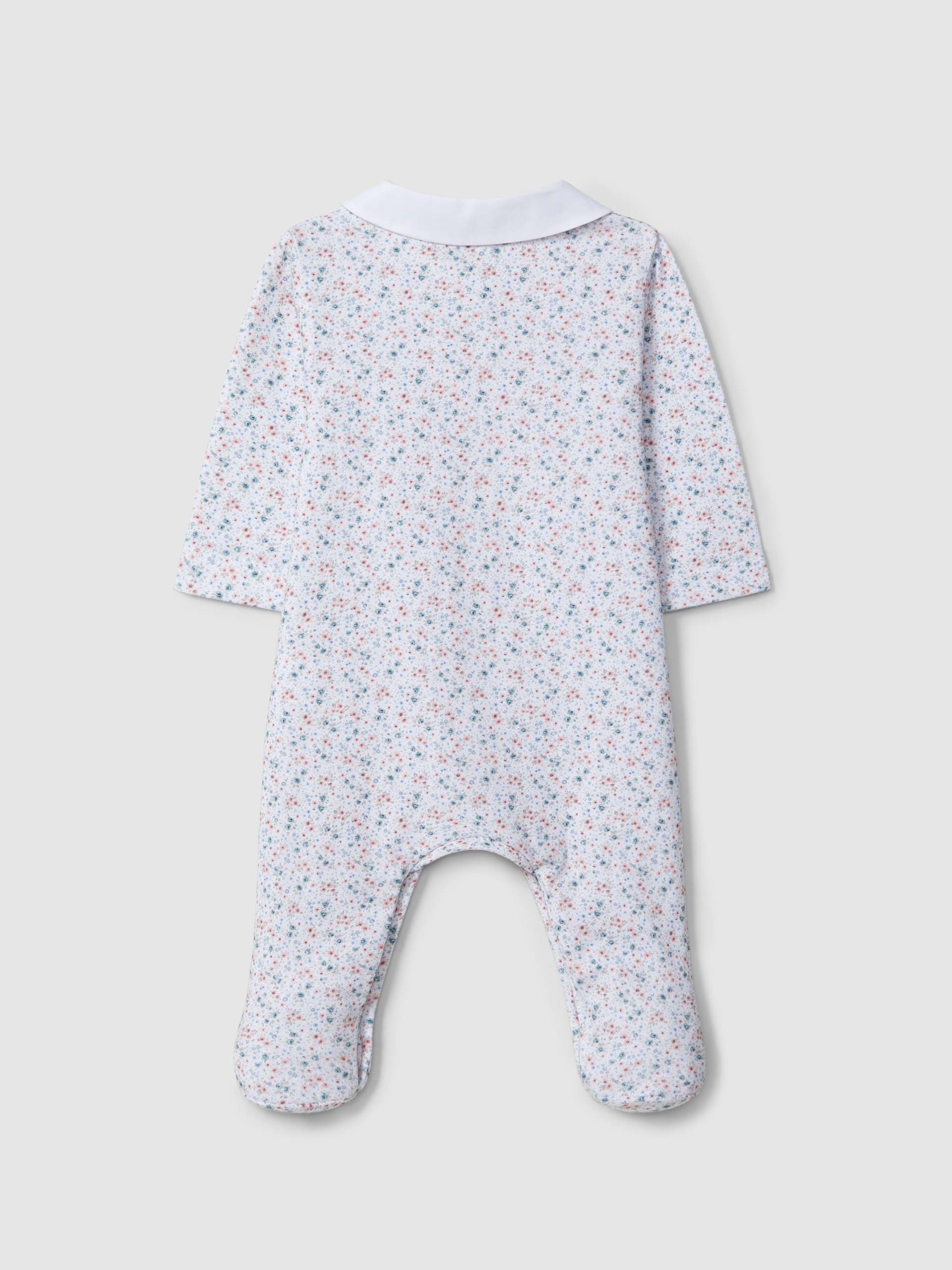 Babygrow flores com gola redonda