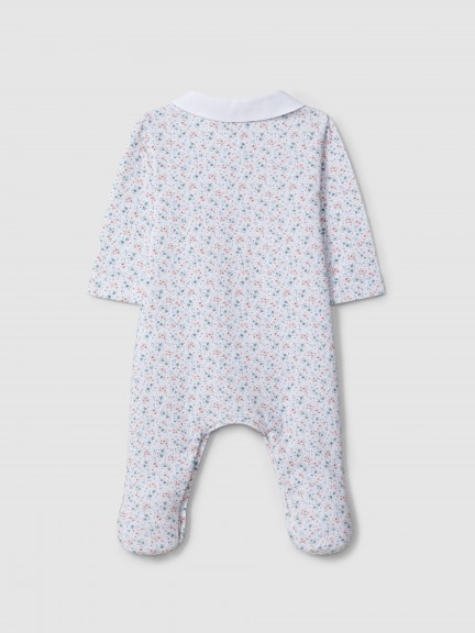Babygrow flowers with round collar Babygrow flowers with round collar