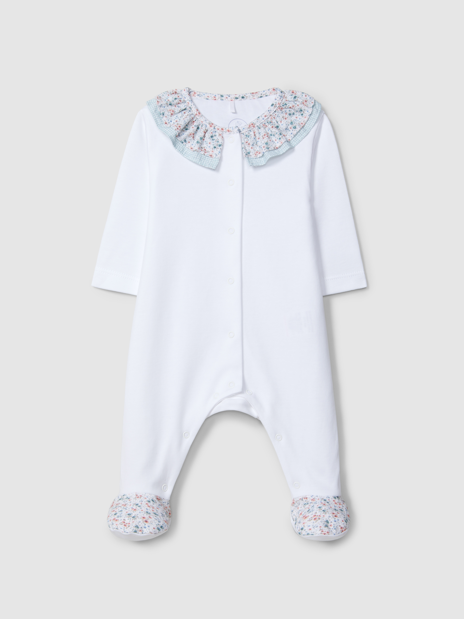 Babygrow ruffled collar flowers and vichy check
