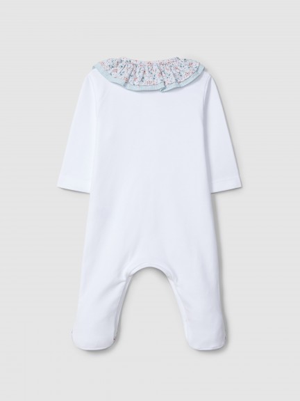 Babygrow ruffled collar flowers and vichy check Babygrow ruffled collar flowers and vichy check