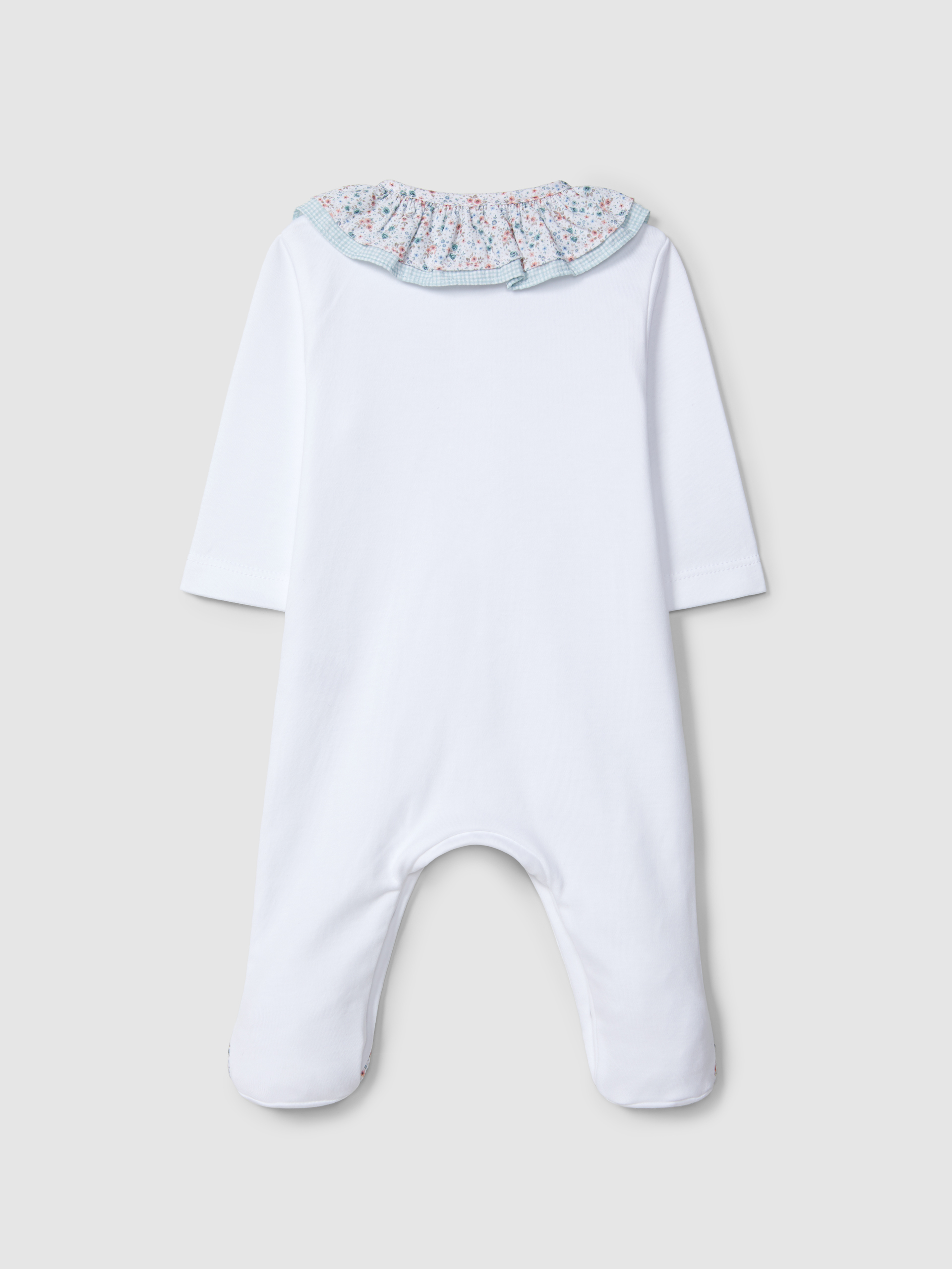 Babygrow ruffled collar flowers and vichy check