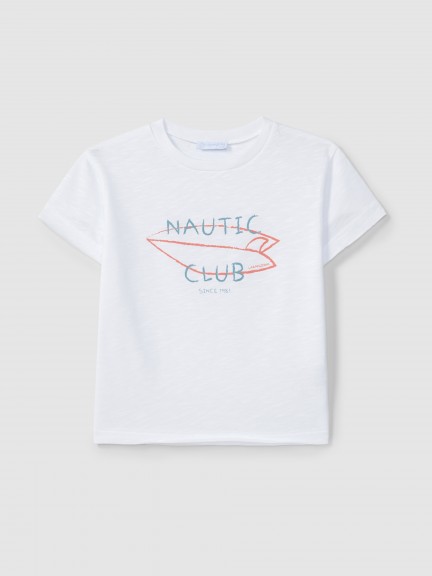 "Nautic club" T-shirt with surfboard