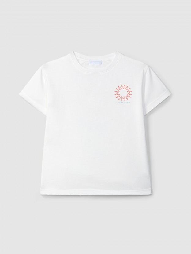 T-shirt com estampado de sol T-shirt com estampado de sol