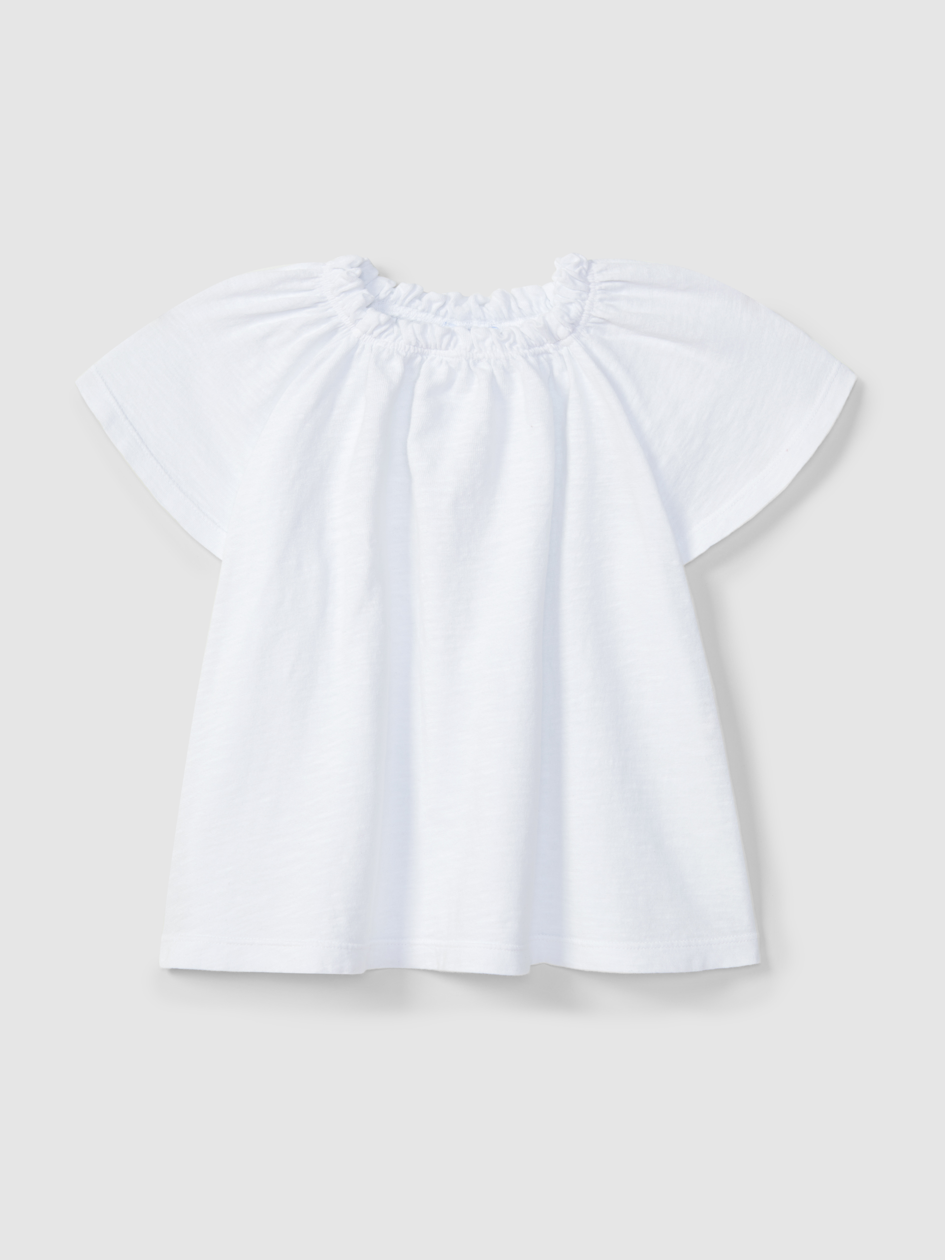 Top uni en maille de coton flammé