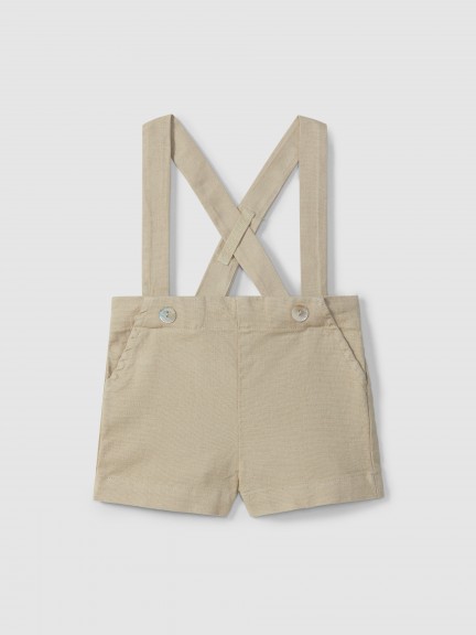 Plain fabric shorts with suspenders Plain fabric shorts with suspenders