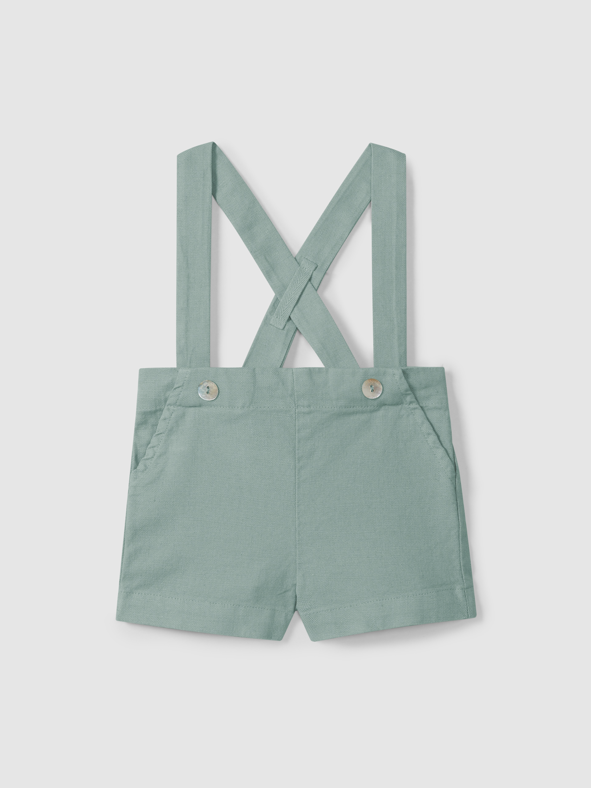 Plain fabric shorts with suspenders