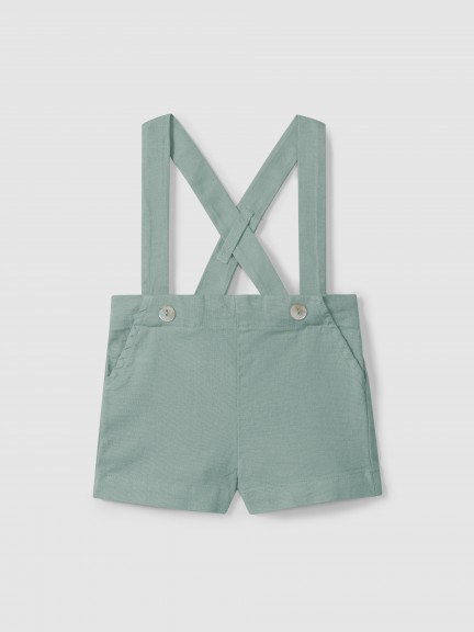 Plain fabric shorts with suspenders Plain fabric shorts with suspenders