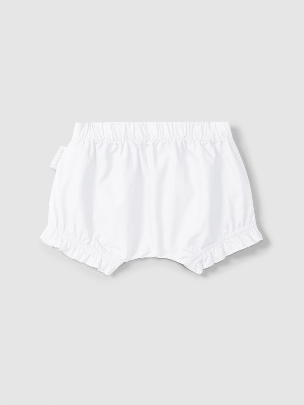 Pull-up shorts in plain twill