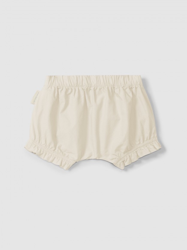 Pull-up shorts in plain twill