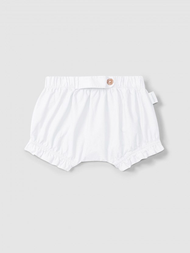 Pull-up shorts in plain twill