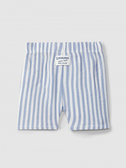 Pull-up shorts in striped gauze Pull-up shorts in striped gauze