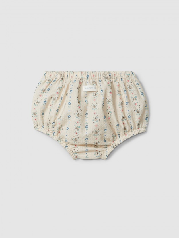 Floral print seersucker pull-up diaper cover Floral print seersucker pull-up diaper cover